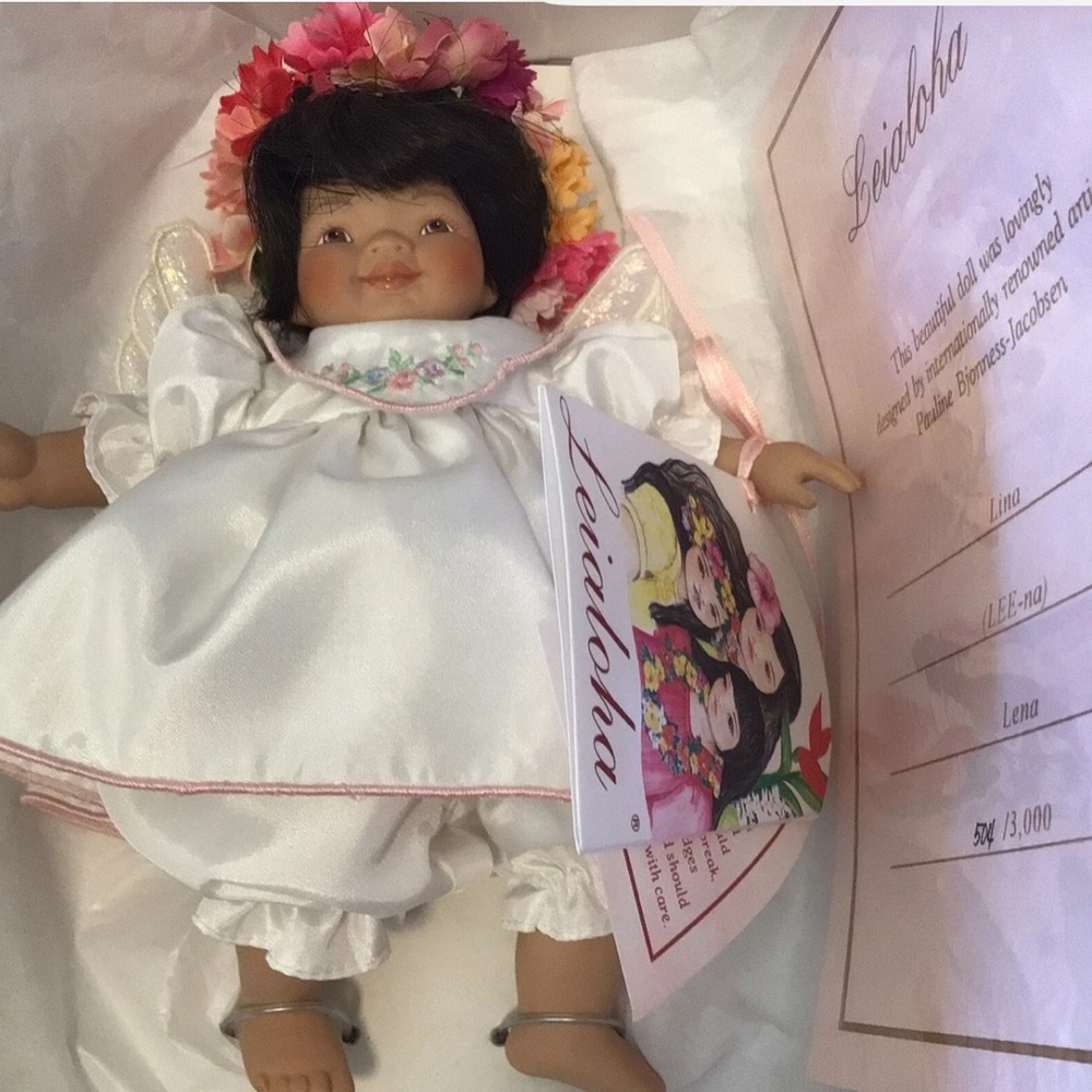 PAULINE BJONNESS JACOBSEN DOLL ANGELS LOT OF 3 HAWAIIAN LEIALOHA PORCELAIN LINA - Picture 5 of 8
